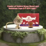 Combo of Golden Brass Dhuni & Cow Dung Sambrani Cups